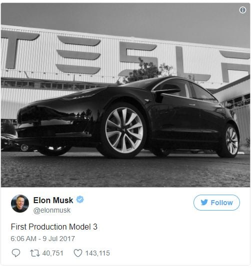 elon musk, model 3