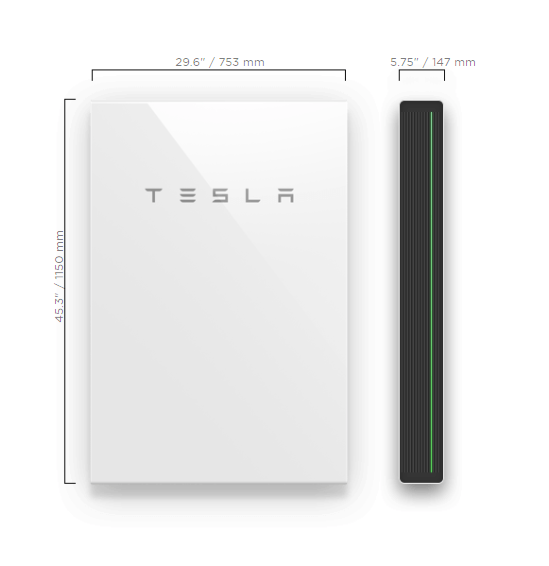 tesla powerwall wymiary, specyfikacja