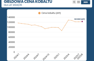 Giełdowa cena kobaltu za sierpień 2025
