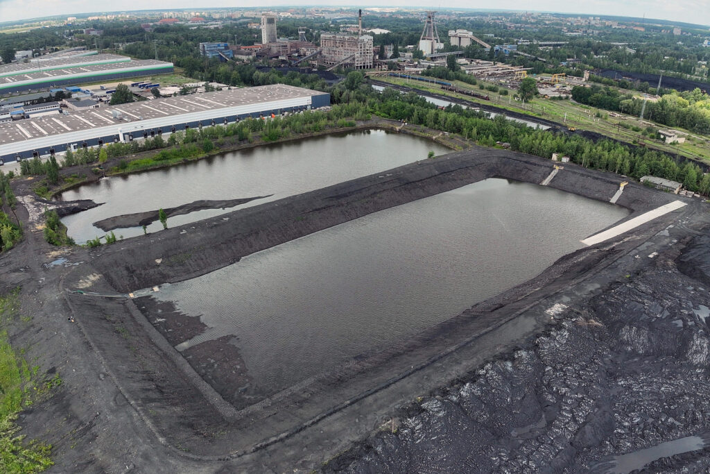 Zbiorniki retencyjne na Polu Zachód w kopalni Sośnica